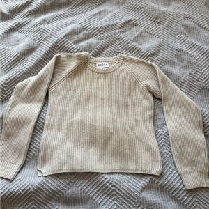 BRORA Gray Cashmere Crewneck Sweater